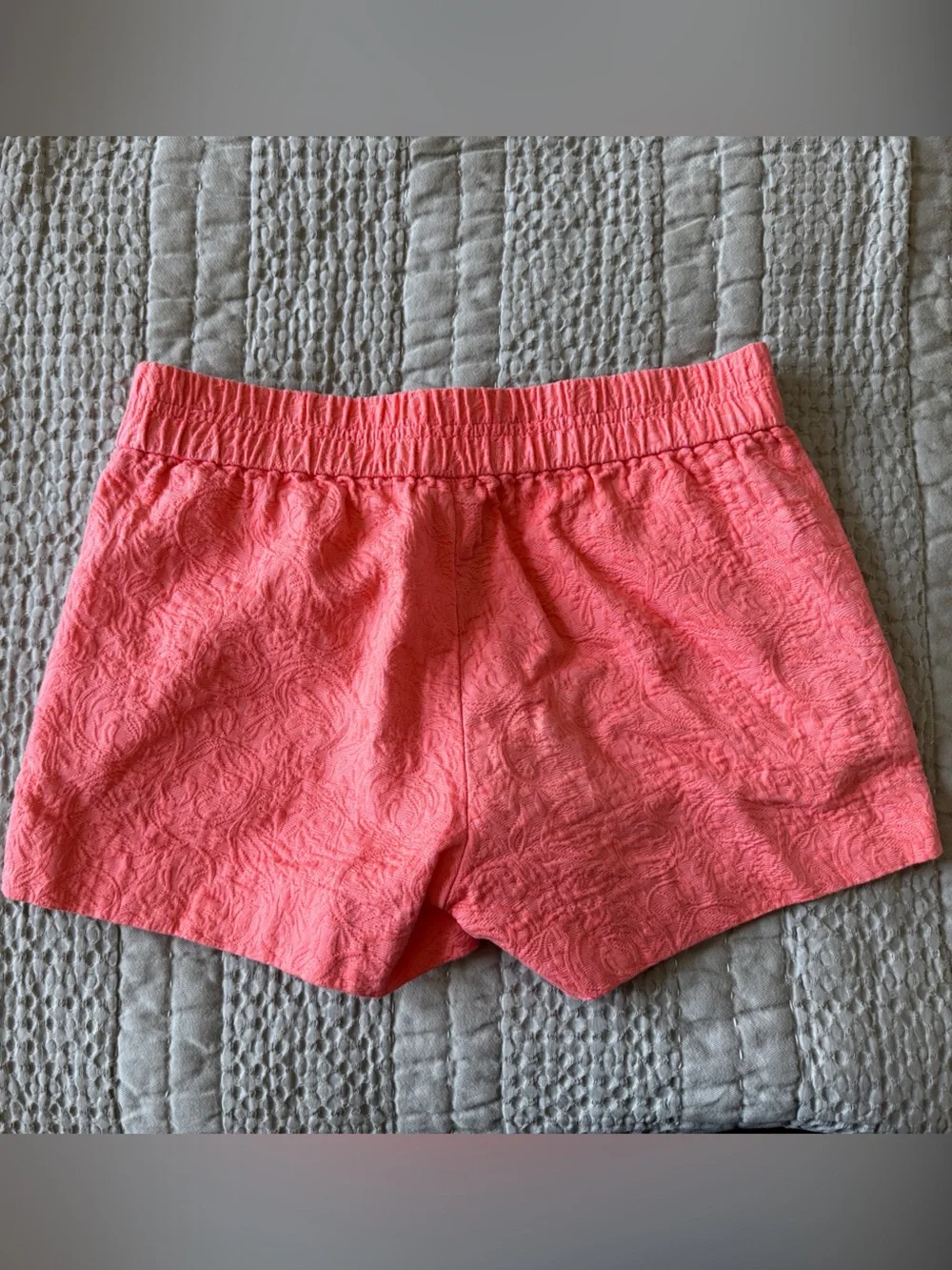 J. Crew Coral Pink Textured High-Waist Shorts